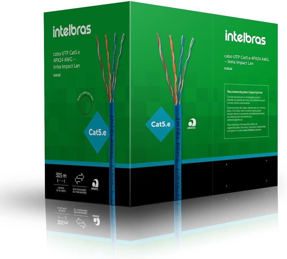 Cabo de rede Impact Lan UTP CAT5E 4P Cinza Intelbras