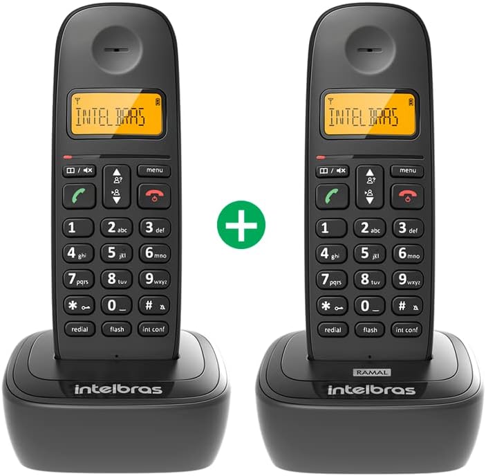 Kit Telefone Sem Fio Digital com Ramal Adicional TS 2512 Preto Intelbras