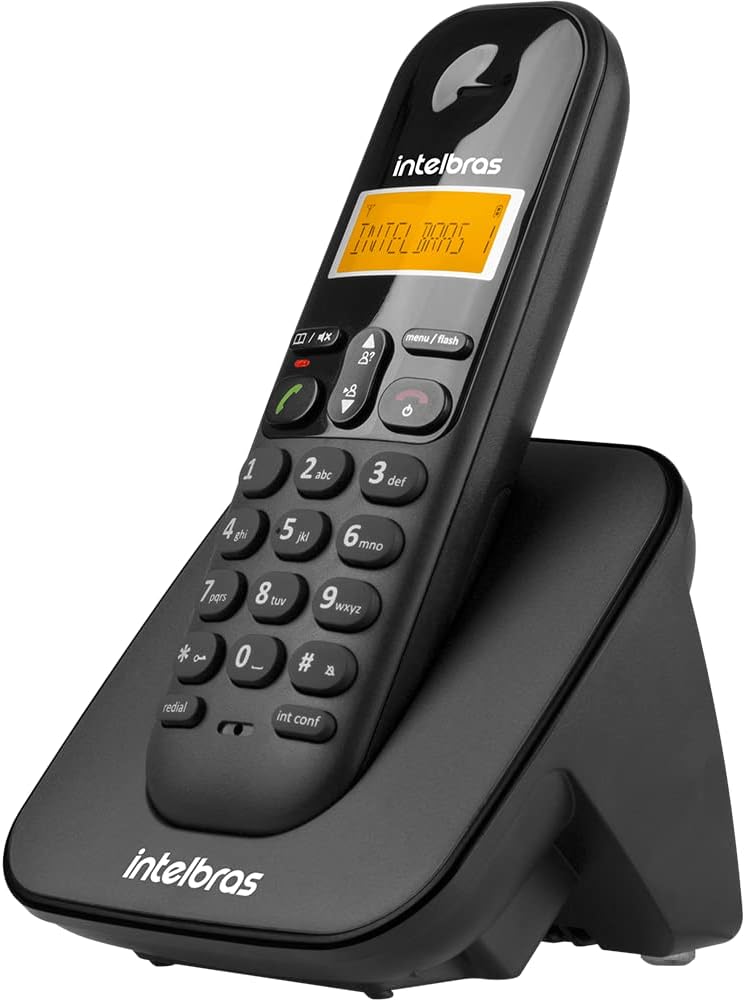 Telefone Digital Sem Fio TS 3110 Branco e Preto Intelbras
