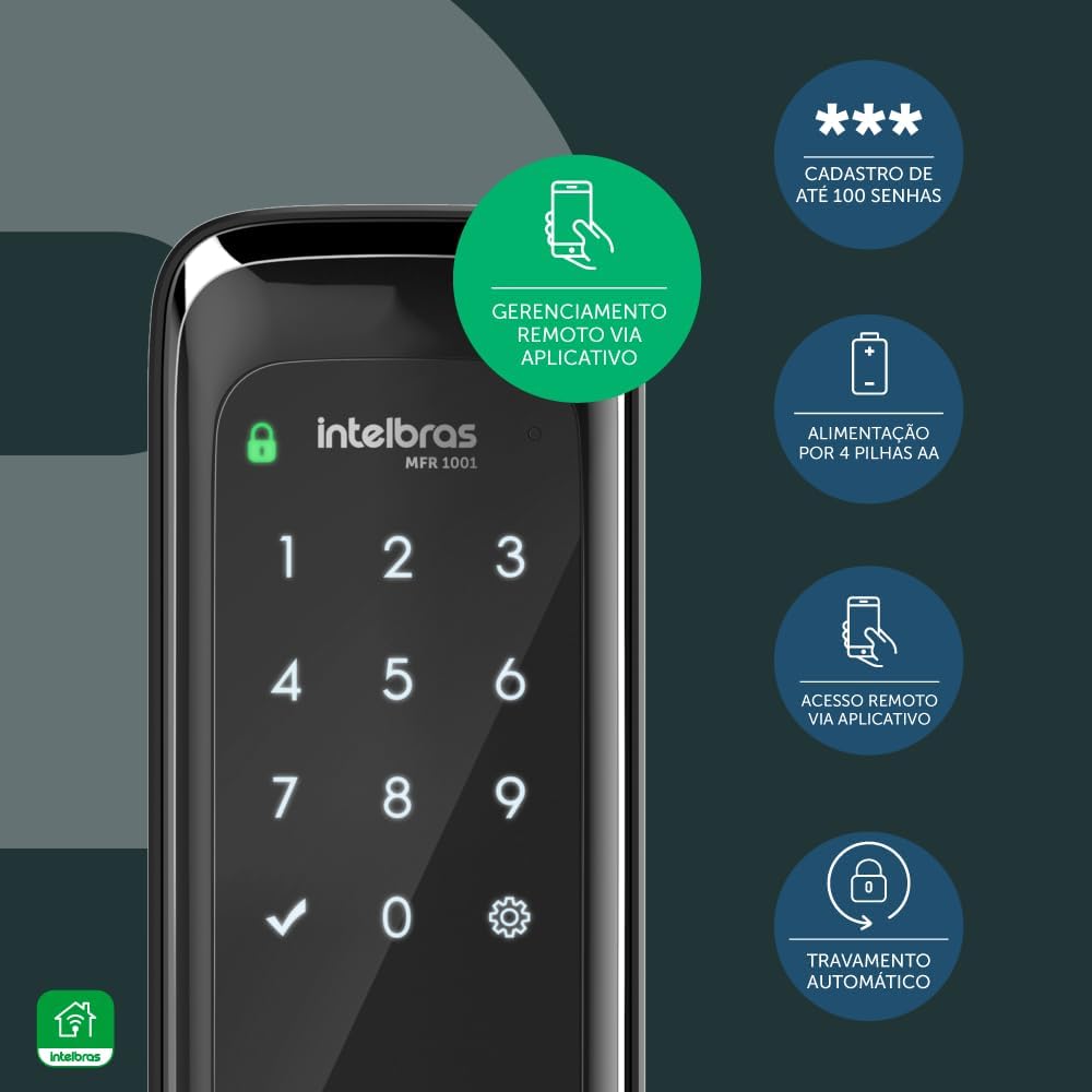 Fechadura Inteligente de Sobrepor MFR 1001 Preto Intelbras