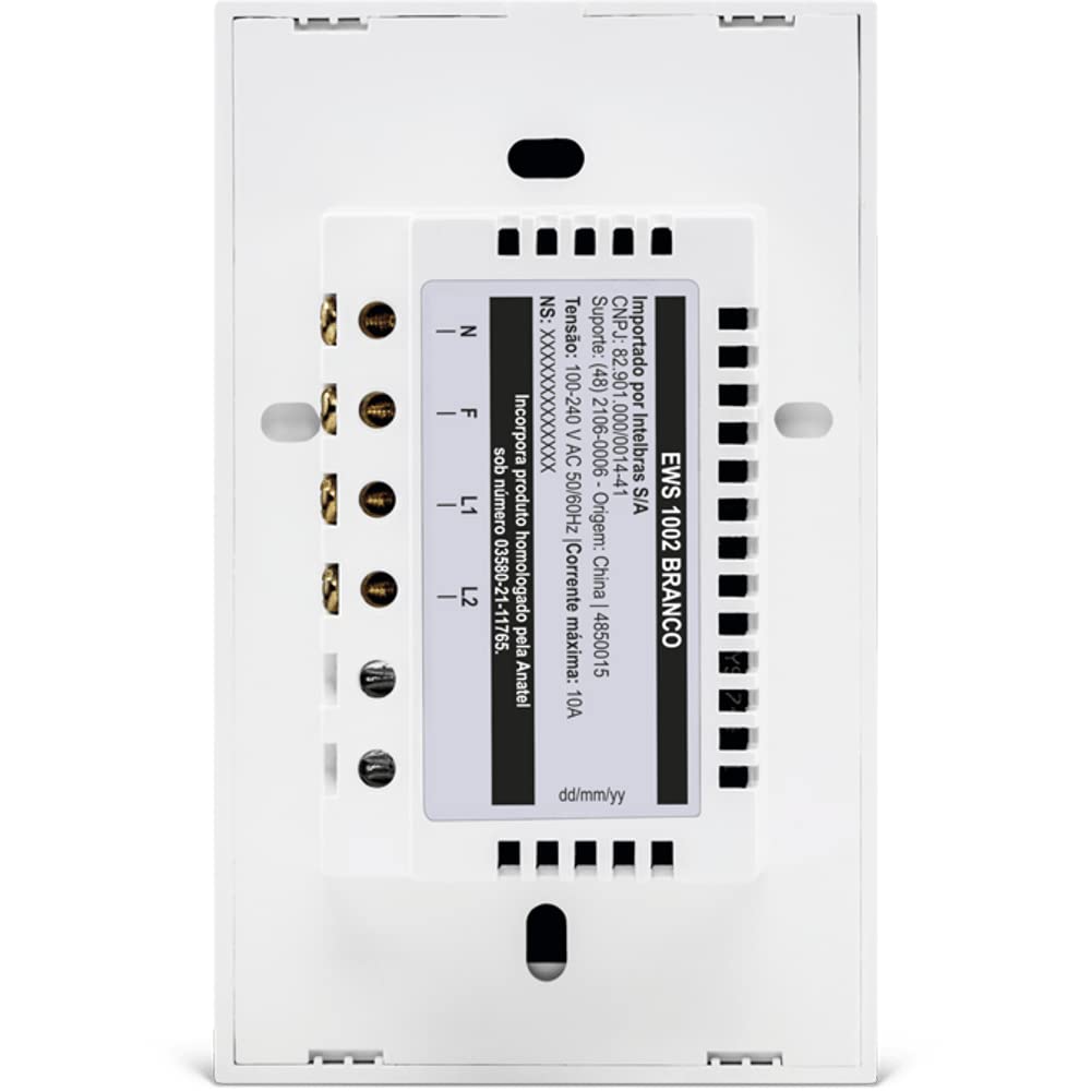 Interruptor Smart Wi-Fi Touch 2 Intelbras EWS 1002 Branco