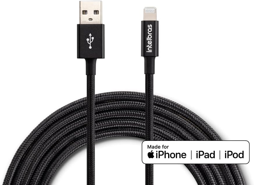 Cabo Lightning em nylon 1,5 m EUAL 15NB Branco Intelbras