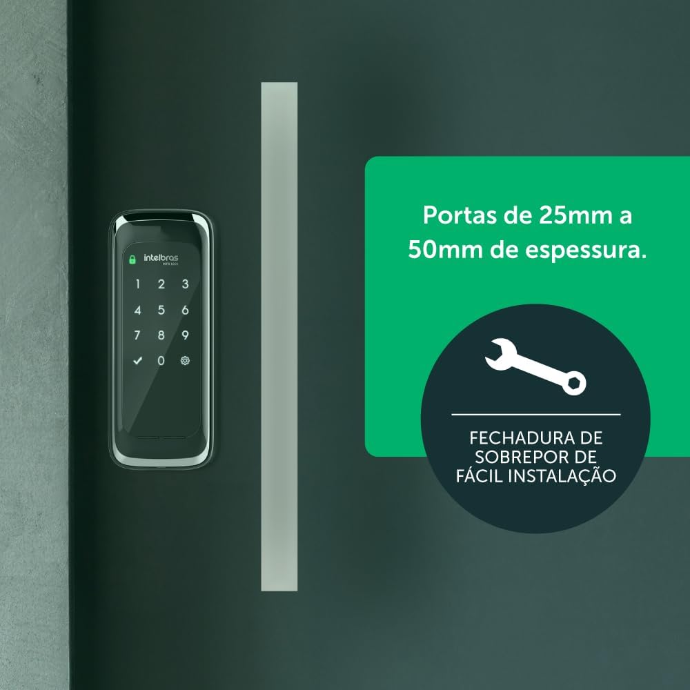 Fechadura Inteligente de Sobrepor MFR 1001 Preto Intelbras
