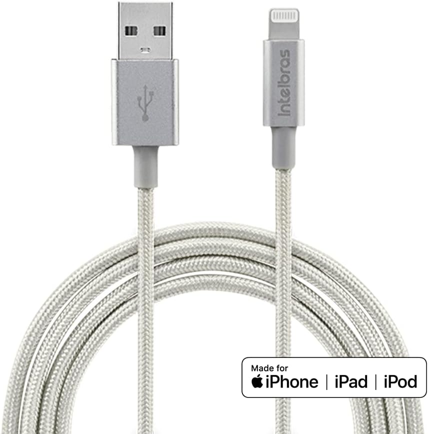 Cabo Lightning em nylon 1,5 m EUAL 15NB Branco Intelbras