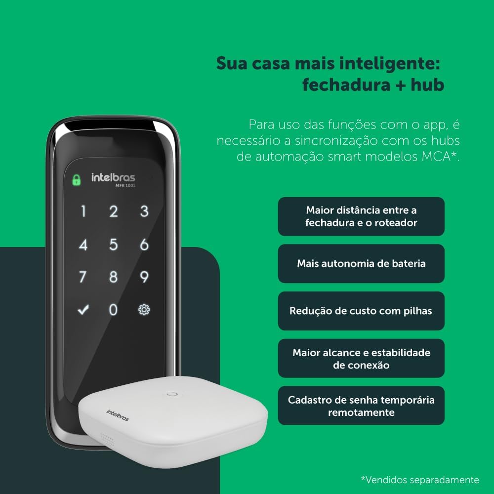 Fechadura Inteligente de Sobrepor MFR 1001 Preto Intelbras