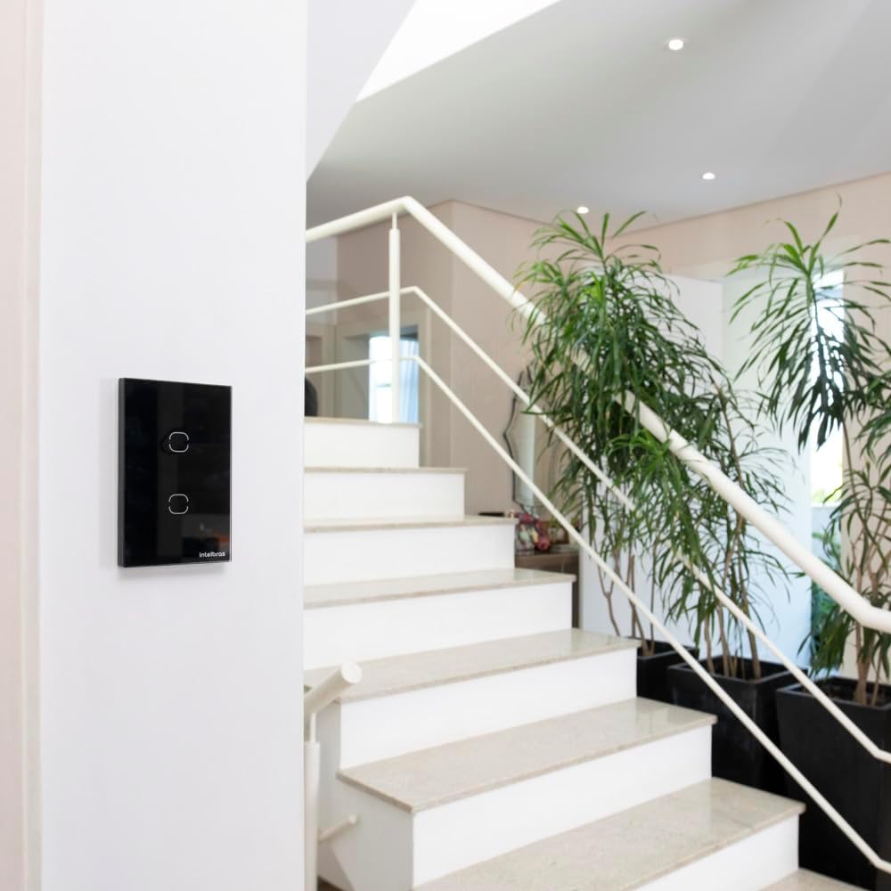 Interruptor Touch Inteligente Compatível Com Alexa Com 2 Teclas EWS 1002 Branco Intelbras