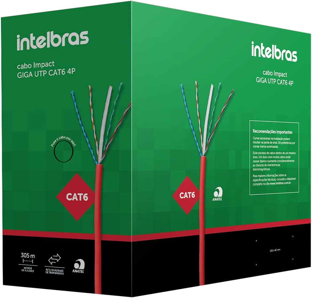Cabo Impact Giga UTP CAT6 4P IG6CAZ Azul Intelbras