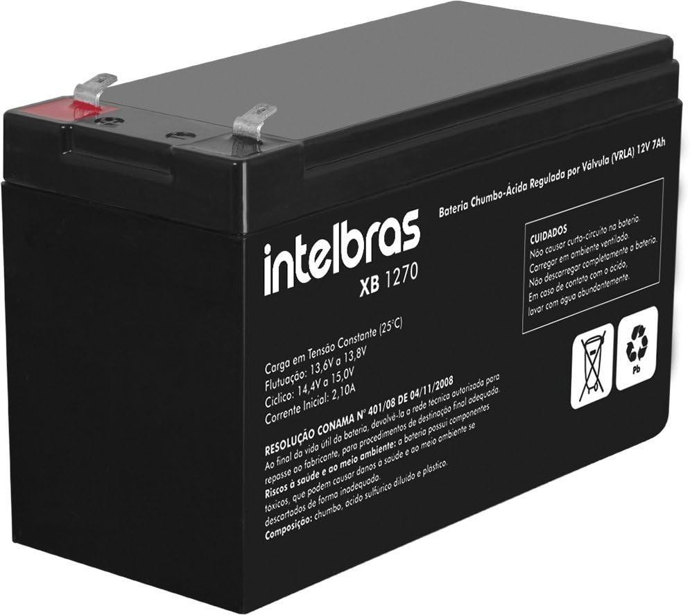 Bateria Selada VRLA 12V 7AH XB 1270 Preto Intelbras