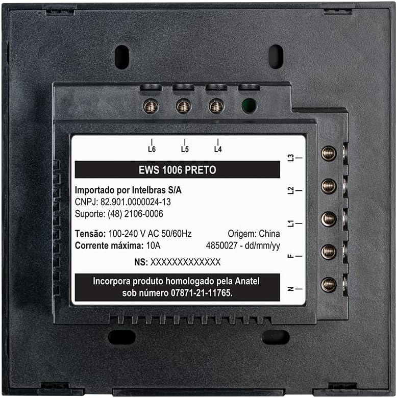Interruptor Touch Inteligente Compatível Com Alexa Com 2 Teclas EWS 1002 Branco Intelbras