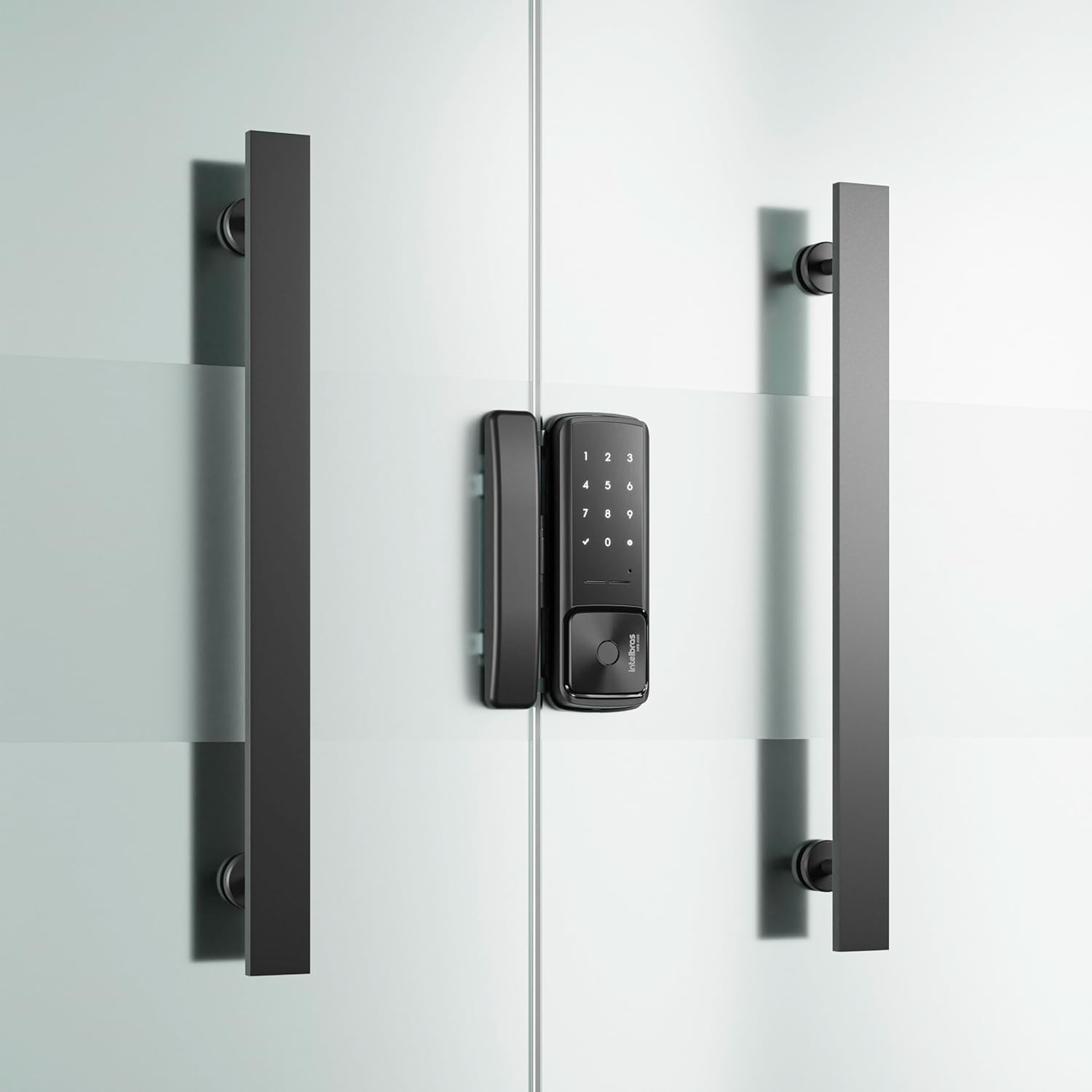 Fechadura Inteligente de Sobrepor Para Portas de Vidro MFR 4000 Preto Intelbras